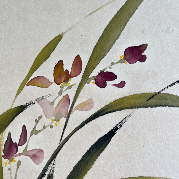 RARE Original CHINESE BRUSH PAINTING Signed Virginia Lloyd Davies Watercolor - Picture 8 of 11